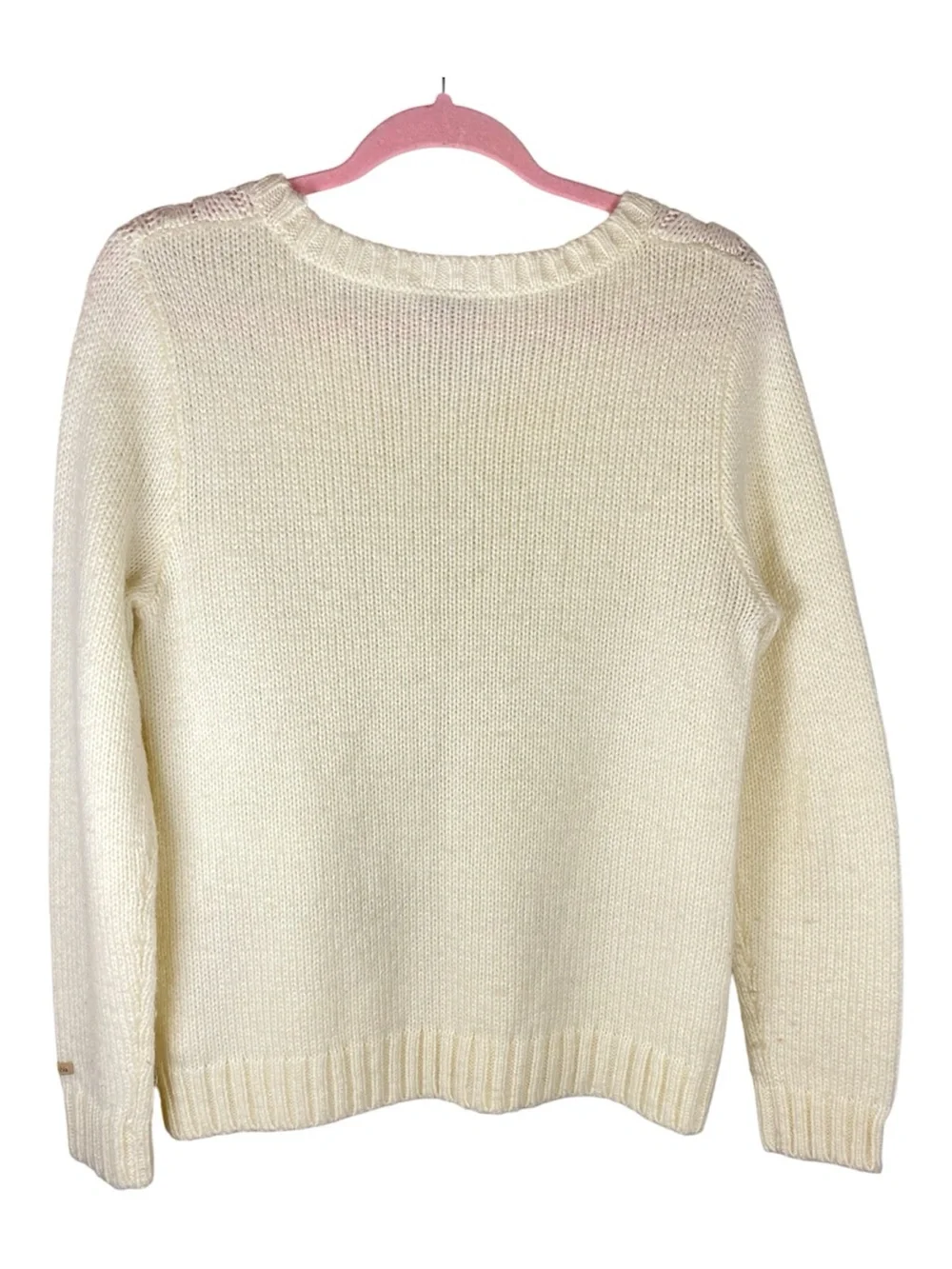 COLUMBIA Women’s Cable Knit Crew Neck Sweater Ivory L